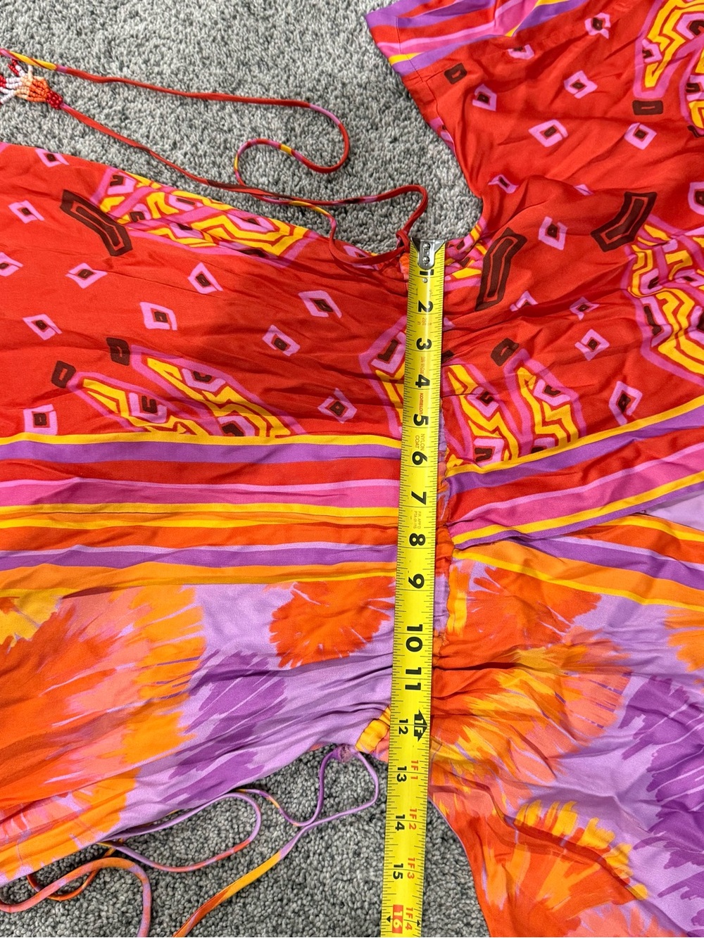 Farm Rio Dual Scarf Print Kaftan Maxi Dress Side Slits Beachy Boho Women’s M - Picture 10 of 14